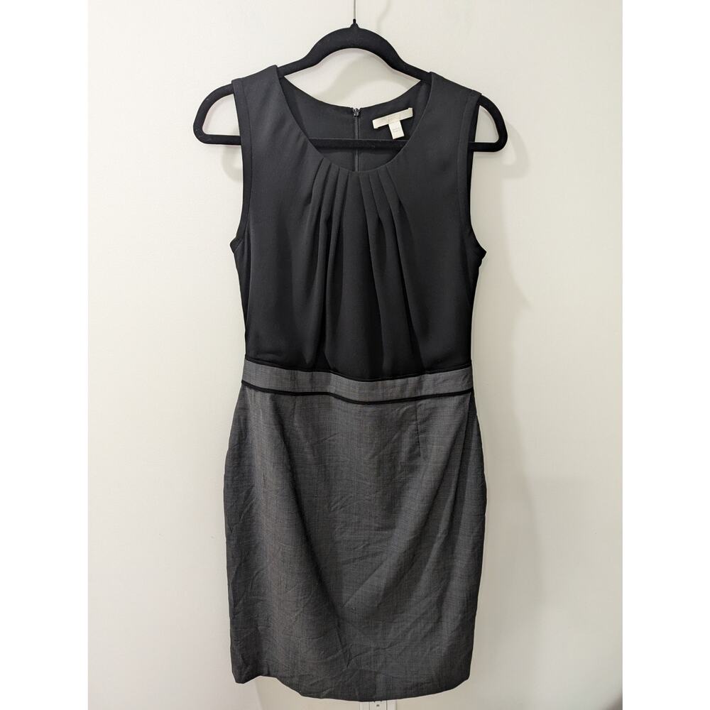 Hugo Black Gray Wool Sheath Dress